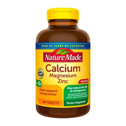 Calcium magnesium zinc with D3, Nature made (300 tabletas)