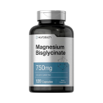 Suplemento de Magnesio Bisglicinato Horbäach, 120 cápsulas. Apoyo dietético. Mercoshop Perú.