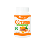 Suplemento de Cúrcuma en frasco con cápsulas, parte de la línea de especias. Mercoshop Perú.