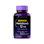Melatonina 12mg, 300 tabletas de sabor a bayas. Suplemento dietario en frasco. Mercoshop Perú