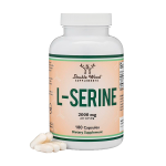 Frasco de L-Serina de Double Wood Supplements, 180 cápsulas. Suplemento dietético para la salud. Mercoshop Perú