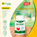 Suplemento Colesfort en cápsulas para regular el colesterol y ayudar a la salud. Mercoshop Perú.